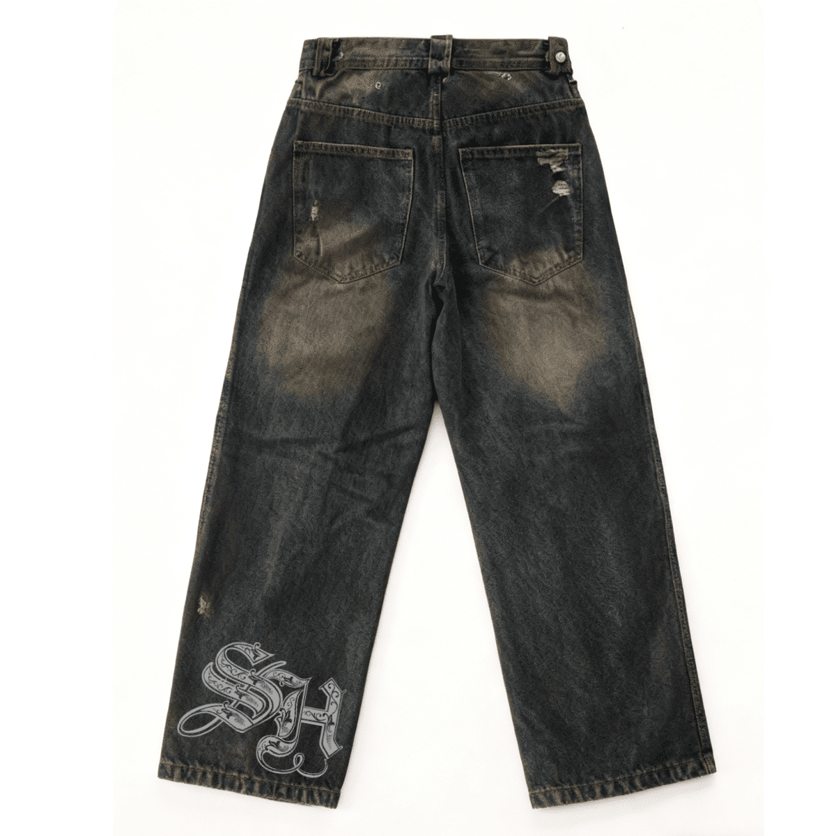 Triple Stack Straight-Leg Washed Jeans